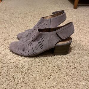 White Mountain Gray Mules with Perforated Design